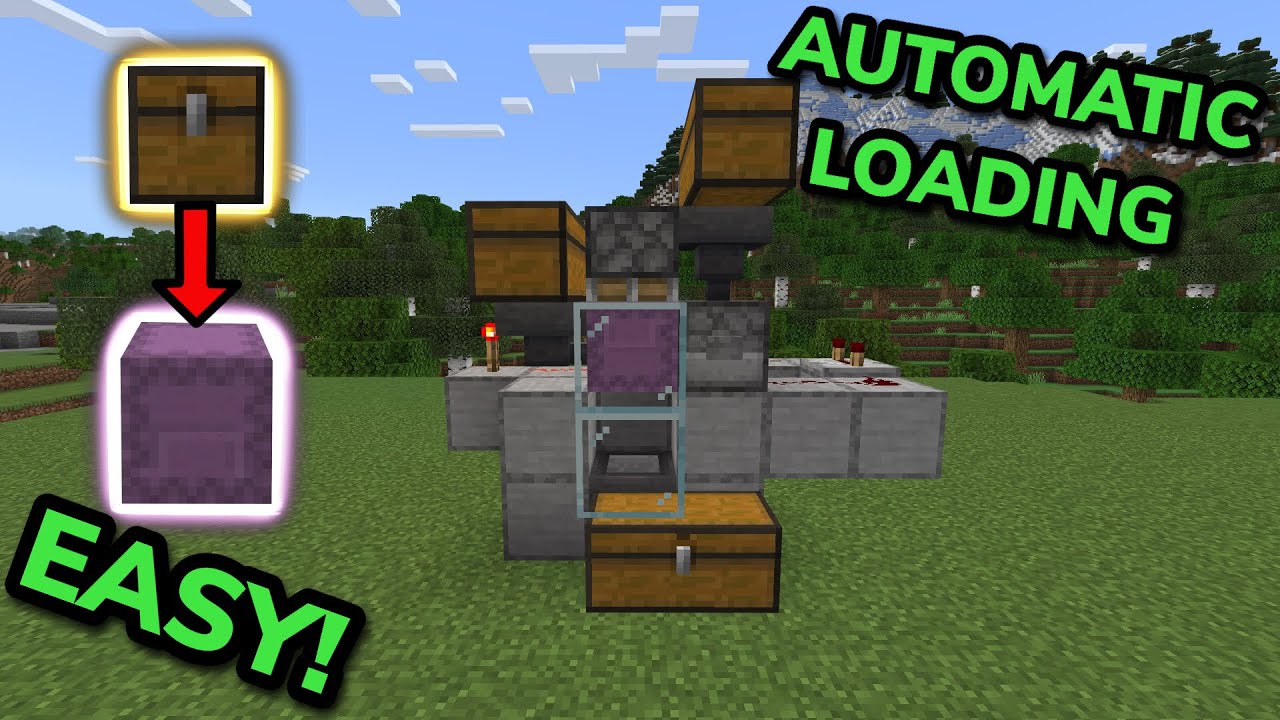 SIMPLE 1.21 AUTOMATIC SHULKER LOADER TUTORIAL in Minecraft Bedrock (MCPE/Xbox/PS/Switch/PC)