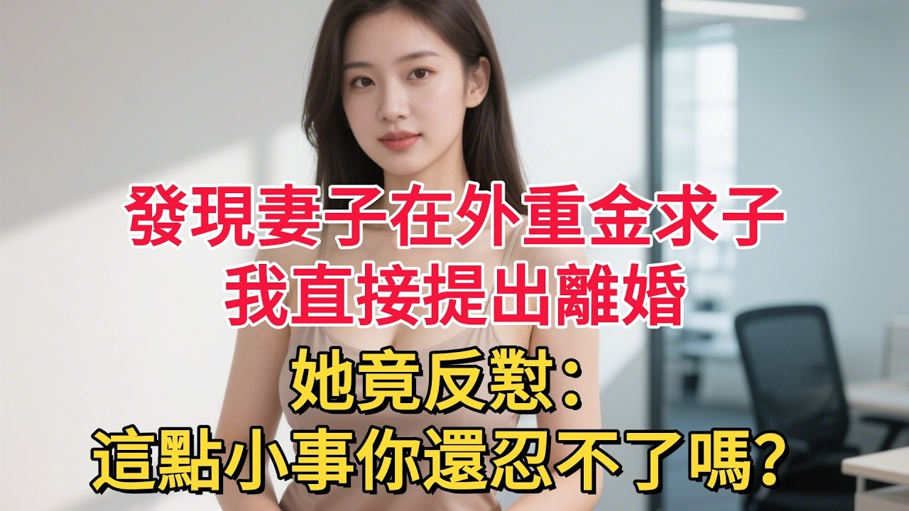發現妻子在外重金求子，我直接提出離婚，她竟反懟：這點小事你還忍不了嗎？