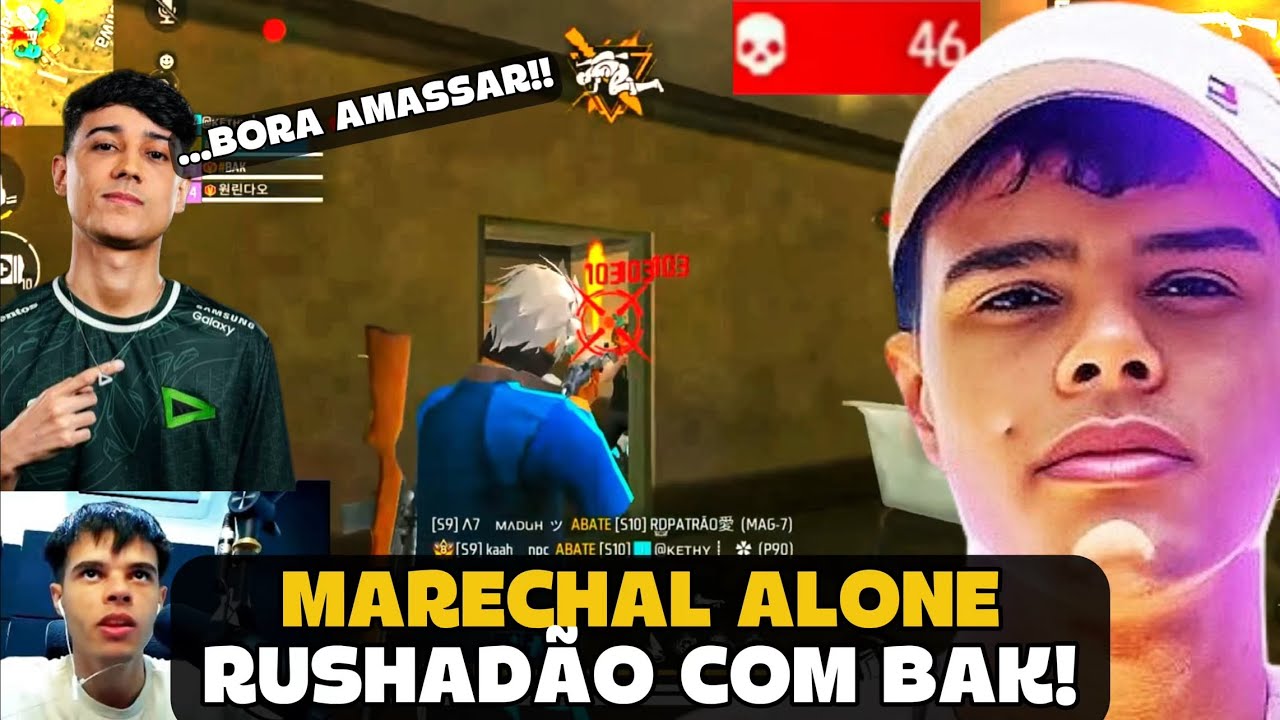 MARECHAL FOI RUSHADÃO COM O BAK E LIMPOU O MAPA NA RANK! FREE FIRE - MARECHAL HIGHLIGHTS