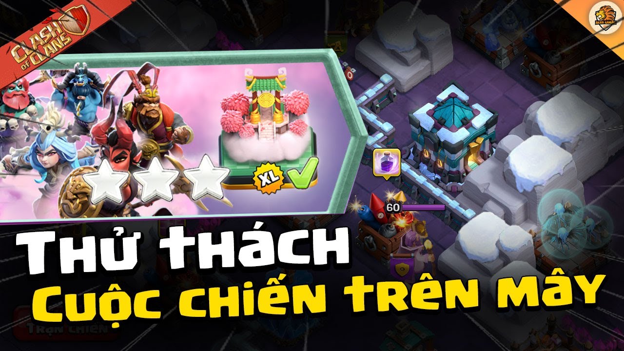 Hướng Dẫn Cách 3 Sao Thử Thách Cuộc Chiến Trên Mây Đơn Giản Clash of clans | Akari Gaming
