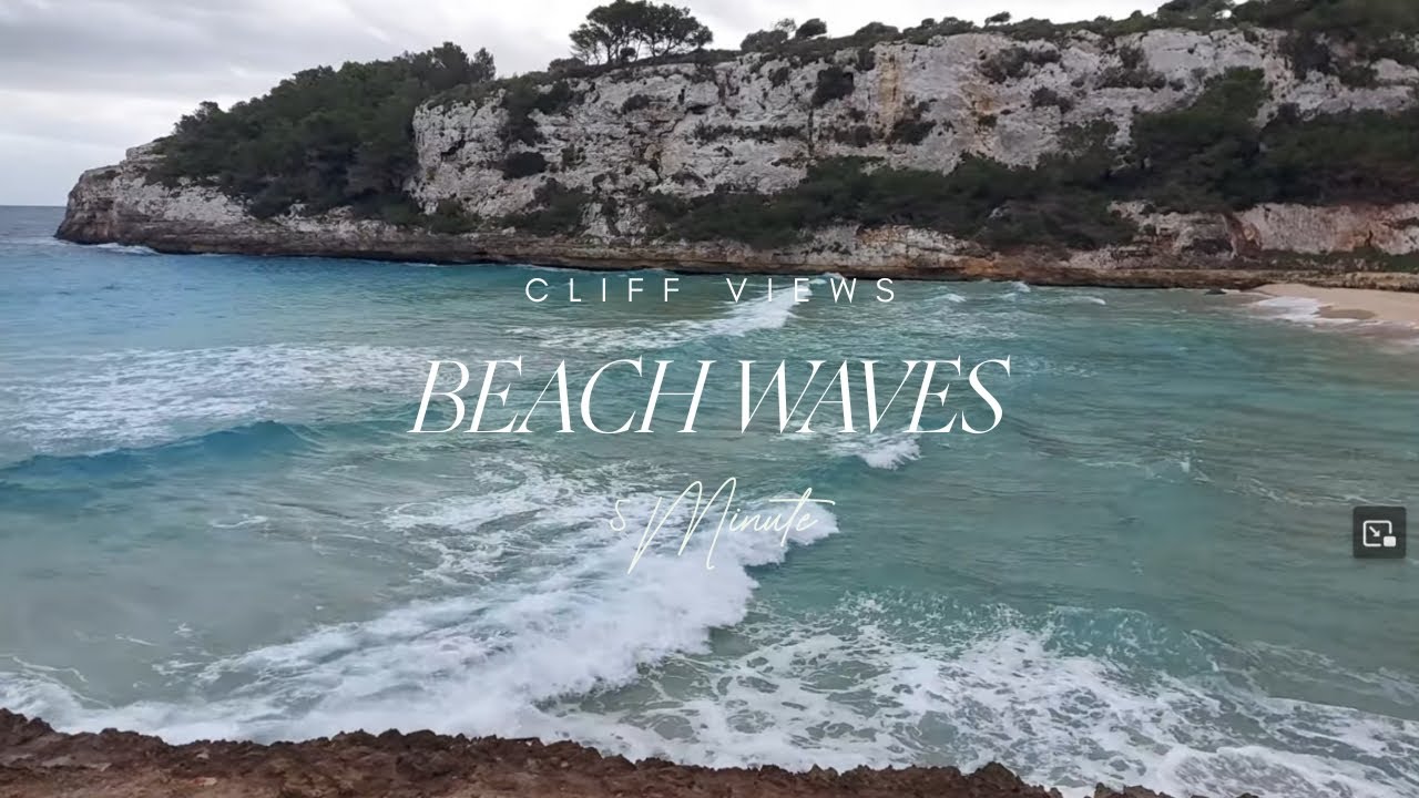 Short Walk on Cala Romántica – Mallorca Beach & Ocean Sounds 🌴 - 4K Waves Crashing On The Beach