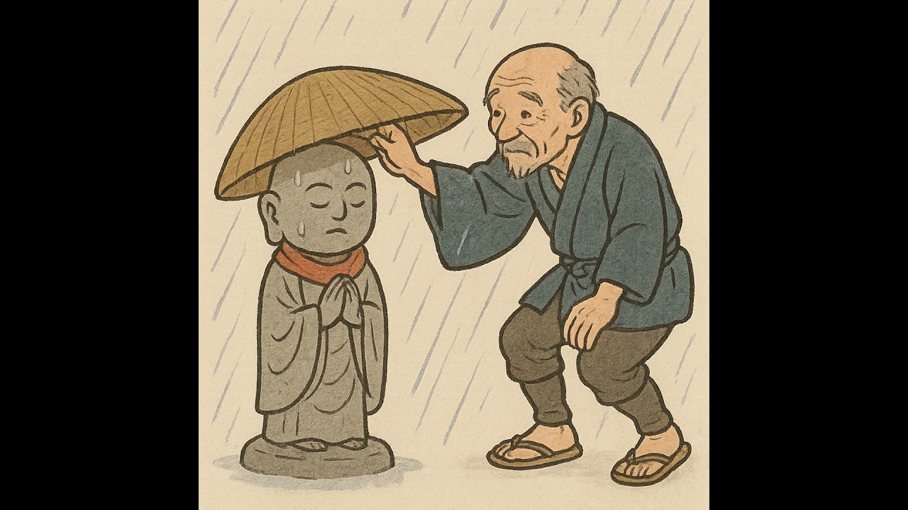 「雨地蔵」　正直男の家に地蔵が千両箱を届けると…