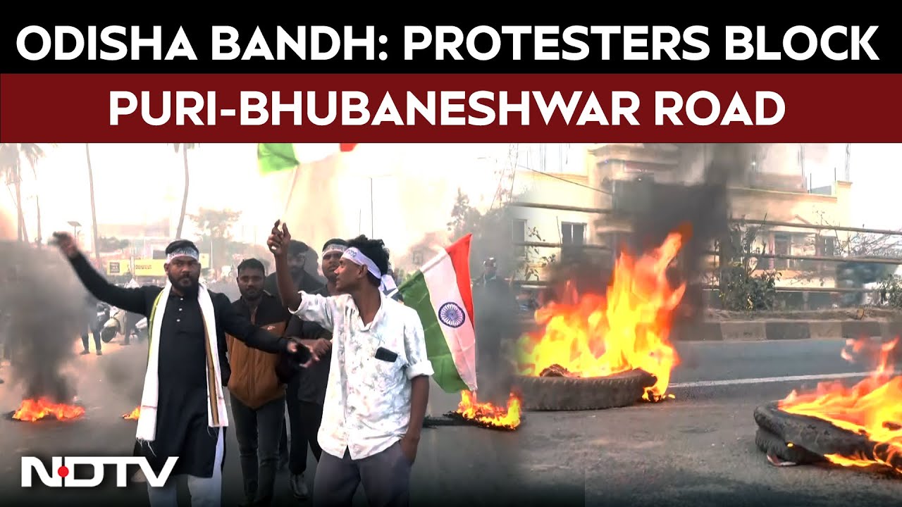 Odisha Bandh | Protesters Block Puri-Bhubaneswar Road Over Paddy Procurement Lapses