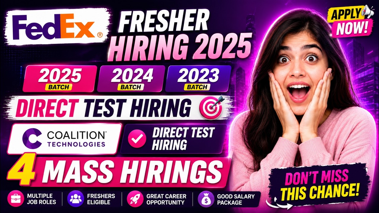 🔥Fedx Urgent Hiring Started | Direct Test Hiring 2026 (Live) | Superset Hiring 2026 Batch