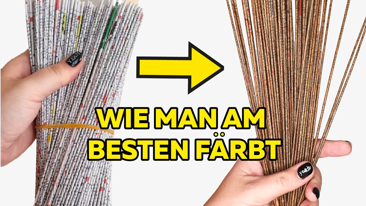 Einfache Färbemethode 🌿Zeitungsröhrchen sehen aus wie Weidenzweige