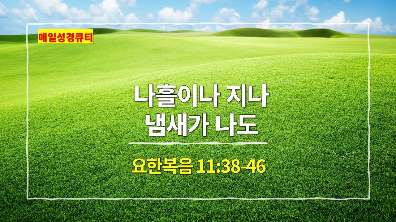 [3월 9일 묵상] 요한복음 11장 38절-46절, 나흘이나 지나 냄새가 나도 - #매일성경 #큐티 #새벽예배설교문