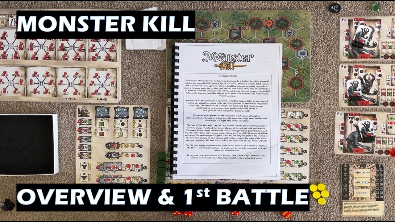 Monster Kill Overview and 1st Battle PnP Solo Tactical Board Game