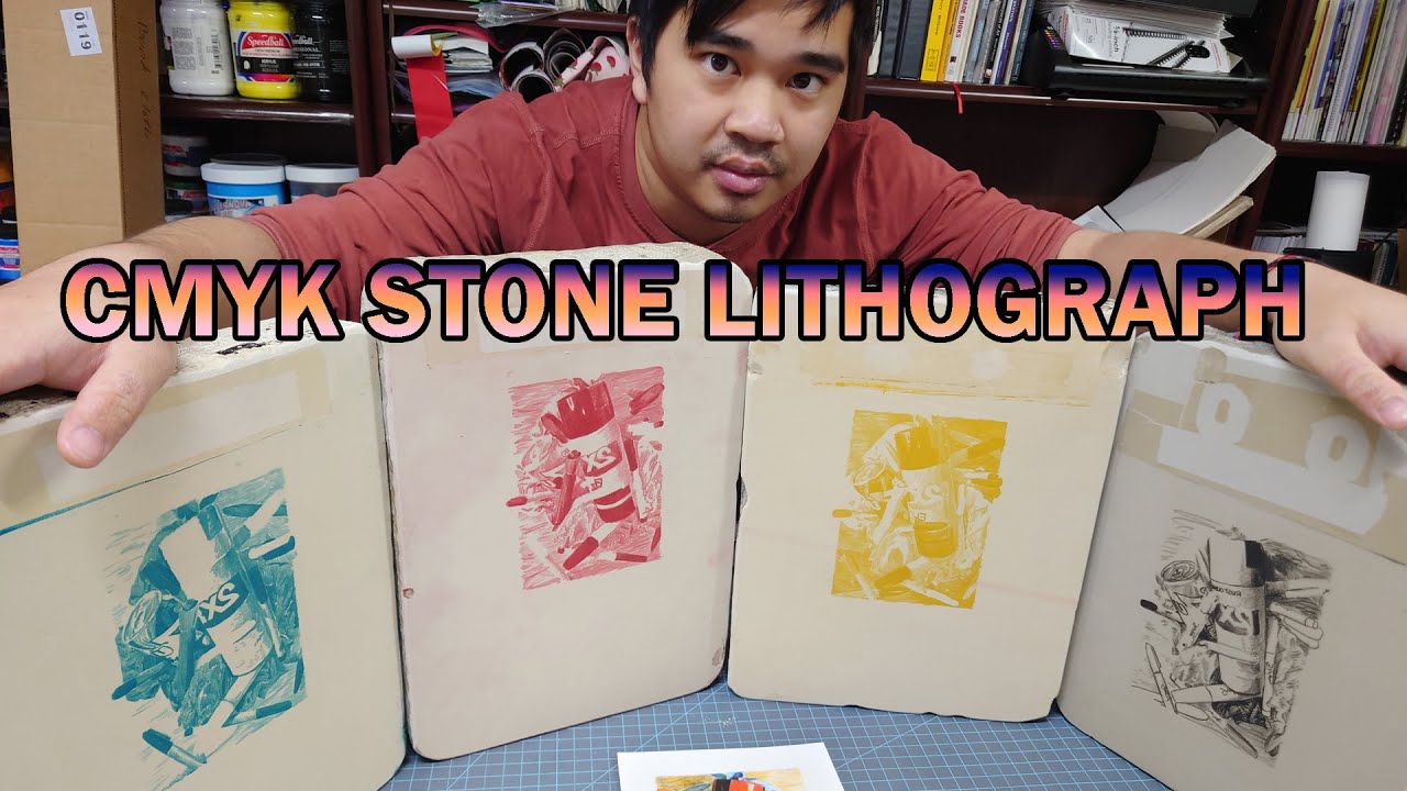 Hand drawing a CMYK Stone Lithograph