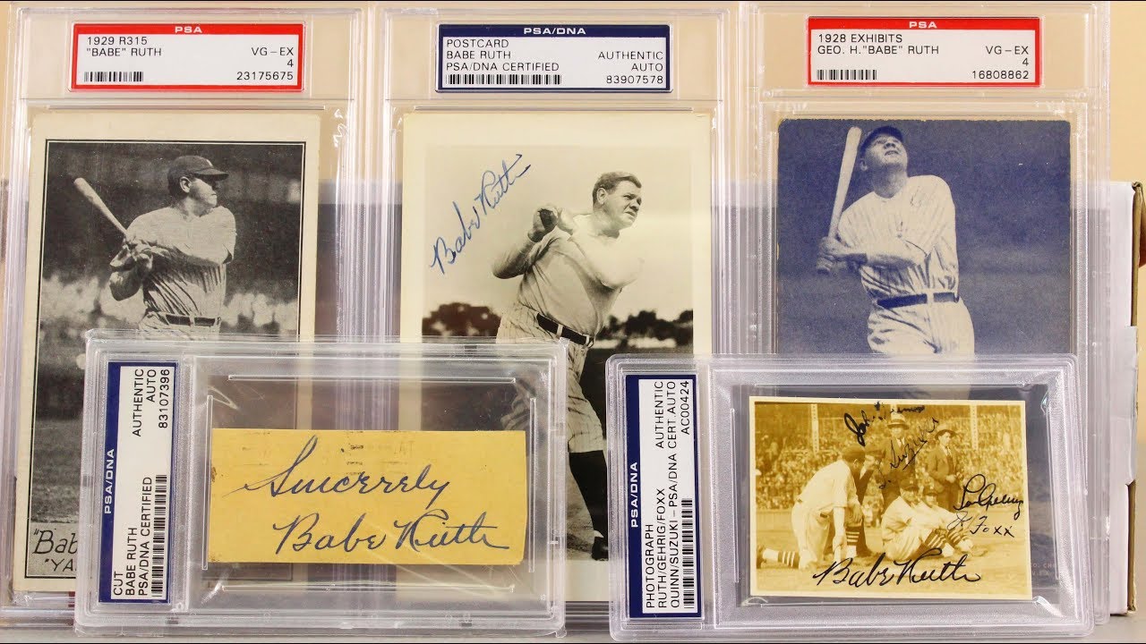 Babe Ruth Baseball Cards Babe Ruth Signed Autograph Colllection With Lou Gehrig And Foxx