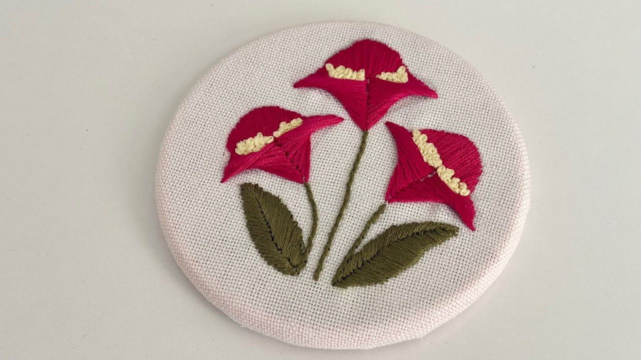The most gorgeous flower hand embroidery design 🌷 | hand craft 🧵