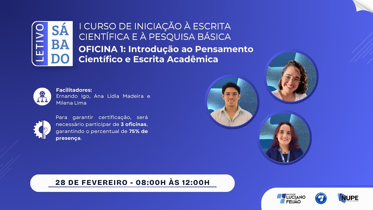 CURSO DE INICIAÇÃO À ESCRITA CIENTÍFICA E À PESQUISA BÁSICA