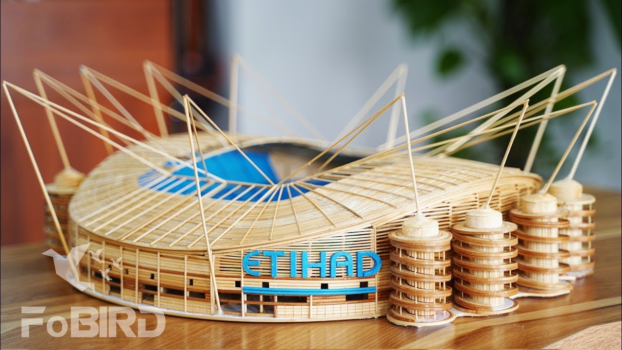 How to make the Etihad stadium of Manchester City FC with wooden sticks