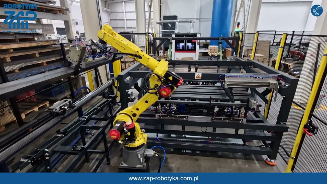 Podajnik do profili z robotem Fanuc od ZAP-Robotyka