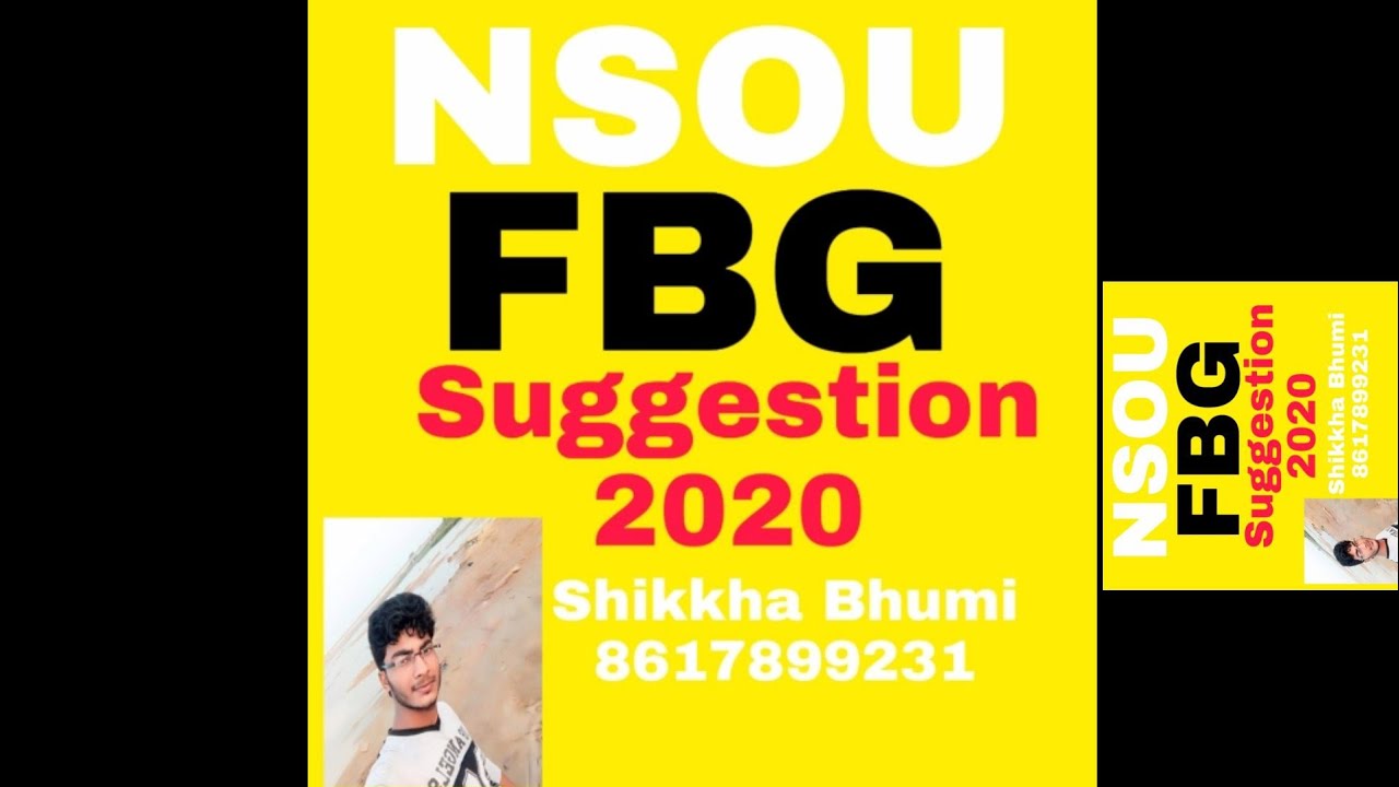 NSOU(NETAJI OPEN UNIVERSITY). BDP. FBG . SUGGESTION. 2020. Part -1