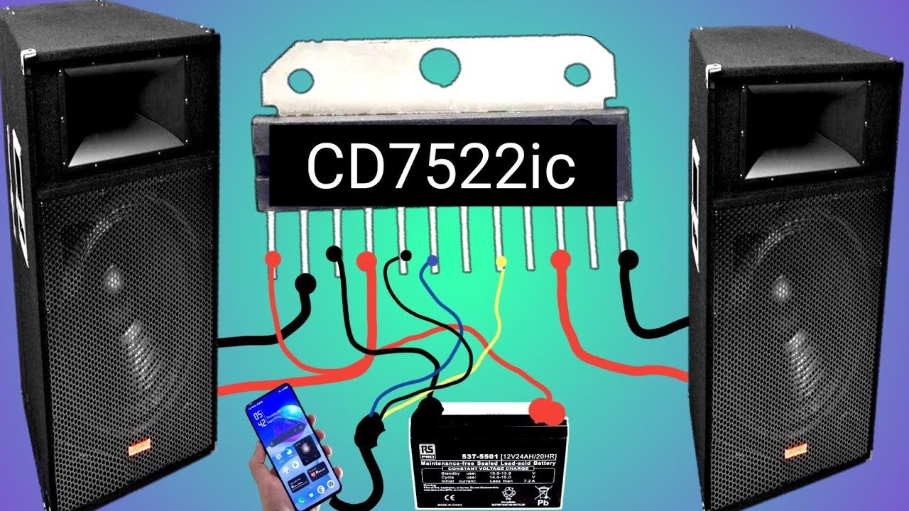 CD7522Cs ic dual speaker amplifier circuit diagram using CD7522Cs ic