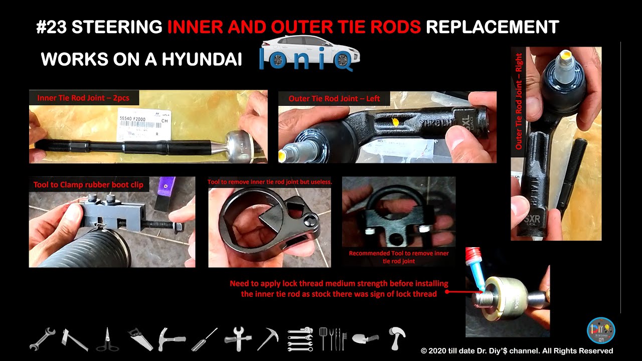 #23 Работы по замене внутренних и внешних рулевых тяг на Hyundai Ioniq #fyp #hyundai #korea #diy