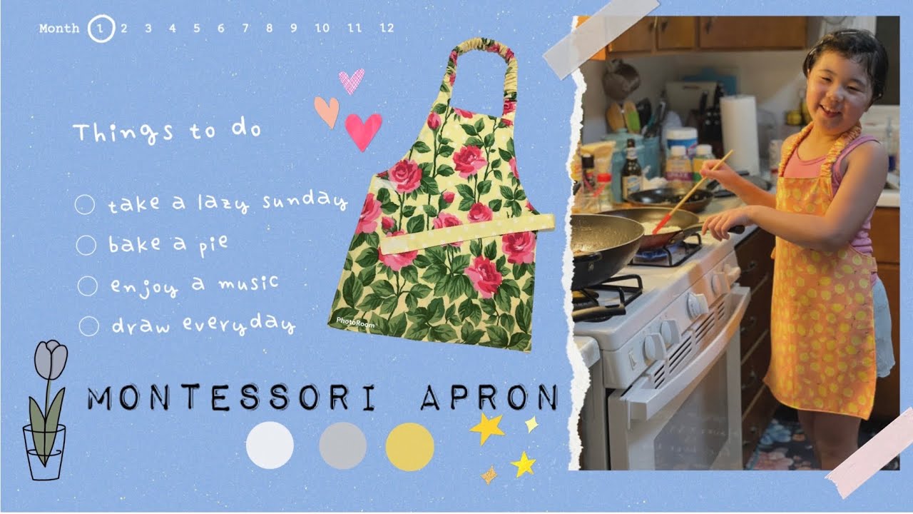 Kids Montessori Apron free printable pattern | HappyBankyCraftymom