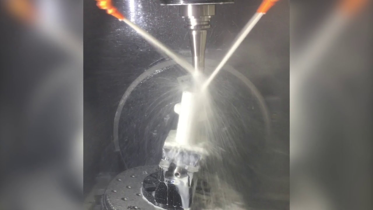 Kurt MaxLock HP460 vise providing a rigid platform on 5 Axis Yasda Vi40 CNC