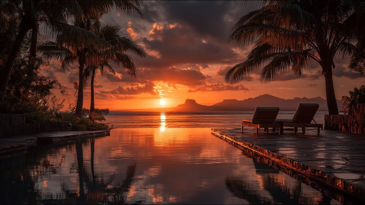 Sunset Luxury Resort Chillout | Golden Hour Lounge Ambient for Focus and Calm Mind