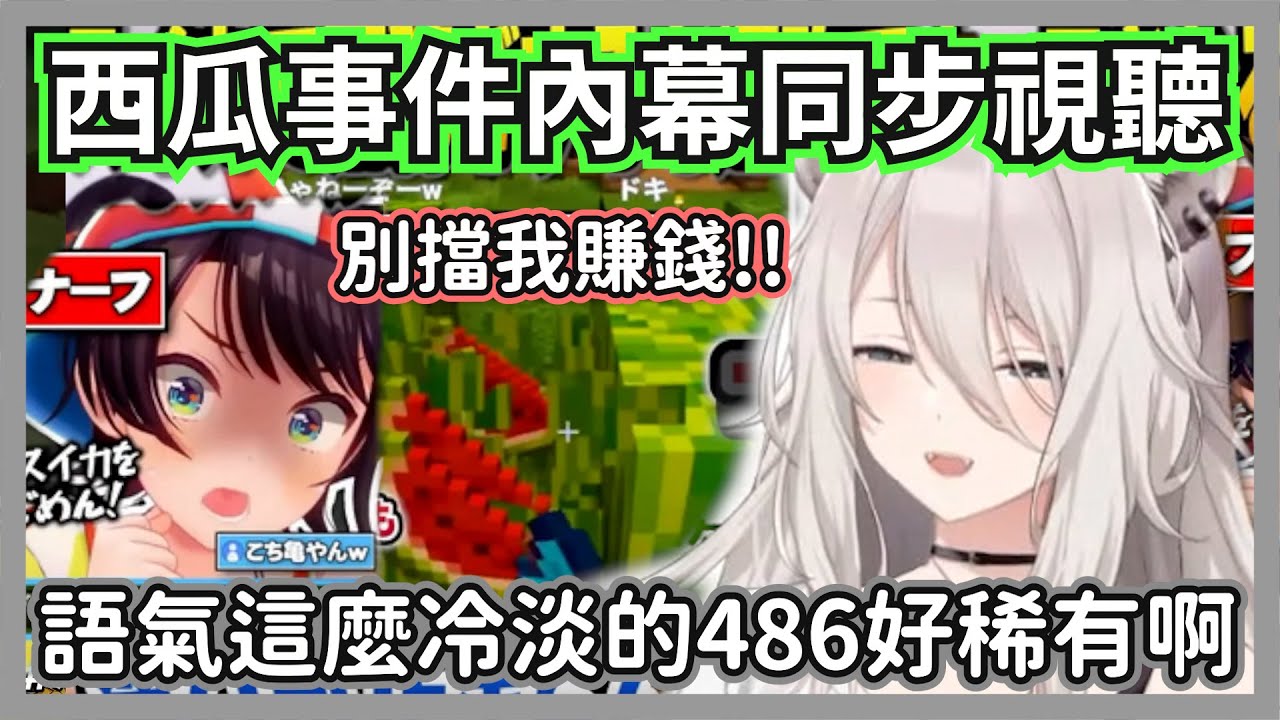 (番外篇)大獅同步收看成員視角的西瓜精華，這麼冷淡的486也太稀有了吧w【獅白牡丹】【hololive精華】