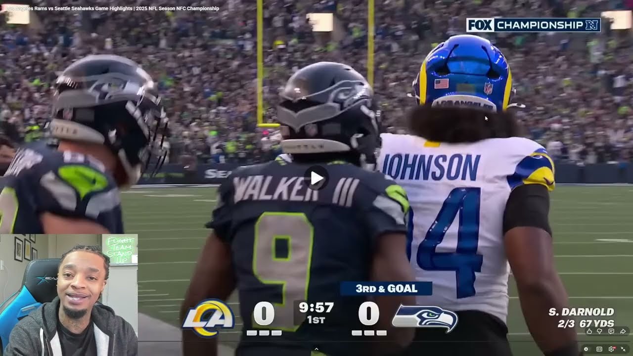 FlightReacts To Rams vs Seahawks Game Highlights | 2025 NFL Season NFC Championship!