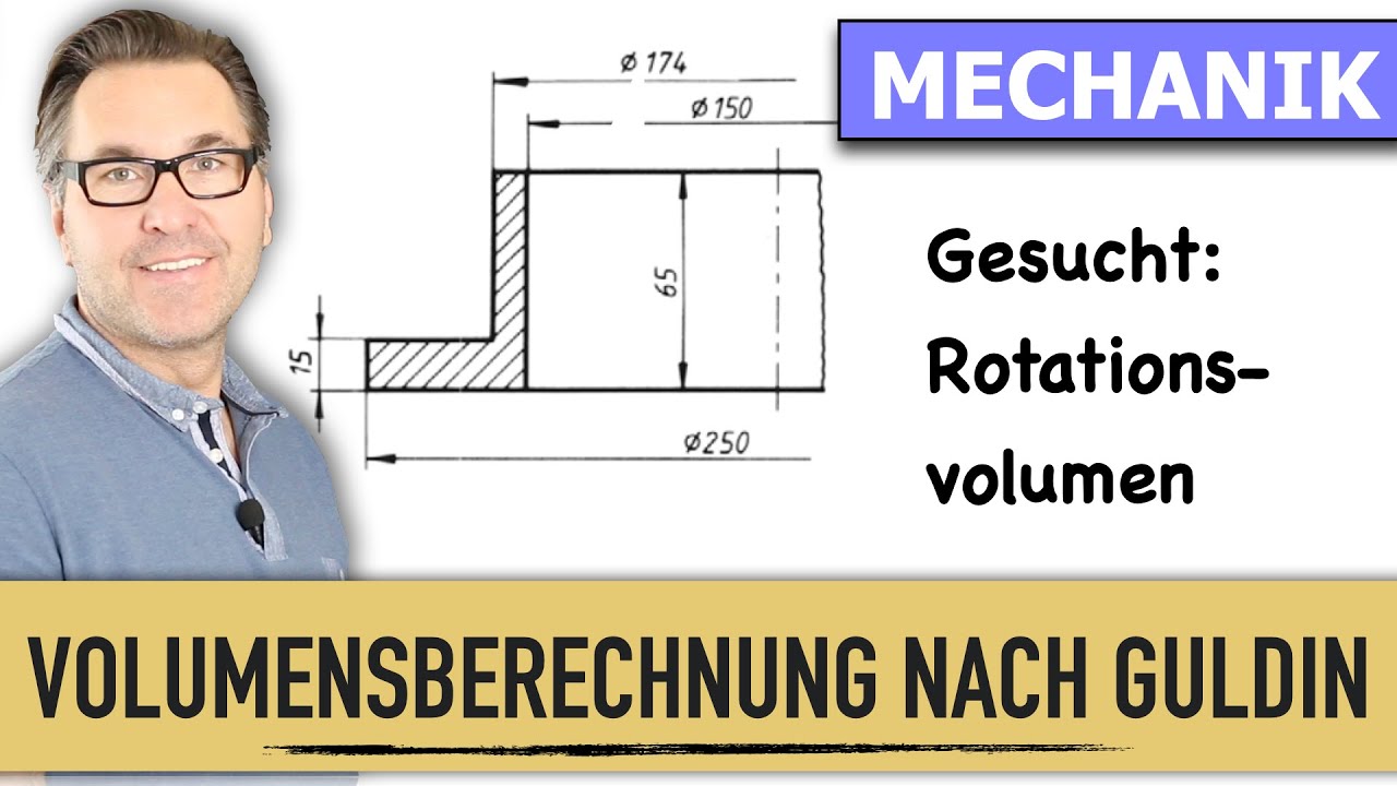 Die Guldinsche Volumenberechnung | Volumen eines Rotationskörpers nach Guldin berechnen