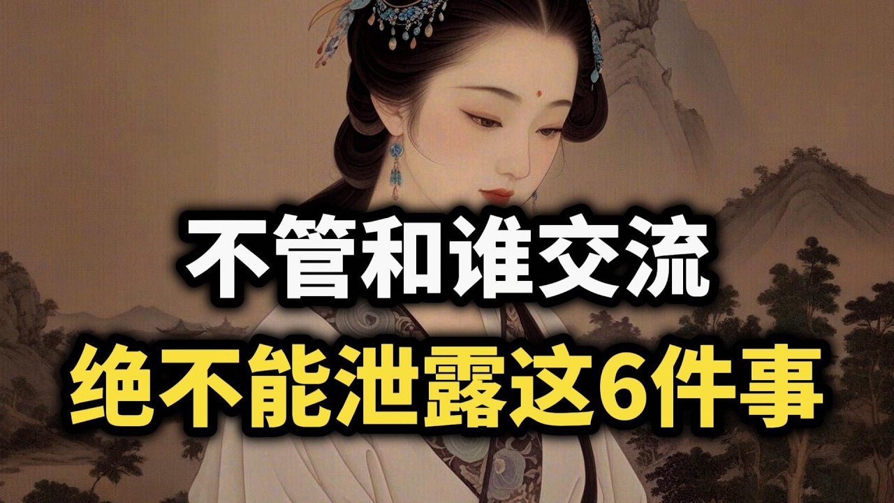 不管和谁交流，绝不能泄露这6件事，否则迟早会吃亏~ #认知觉醒 #处世智慧 #高情商 #强者思维 #社交技巧 #人生智慧