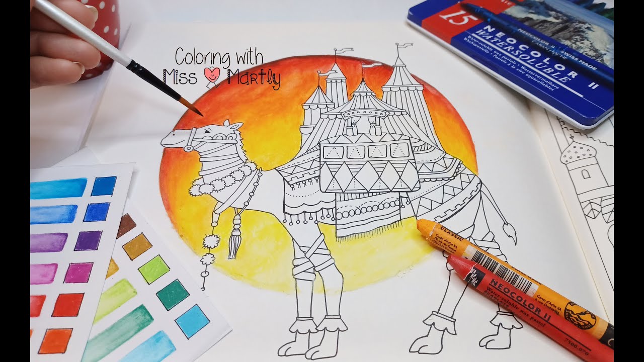 How to color a Background with Neocolor II | Worlds of Wonder by Johanna Basford