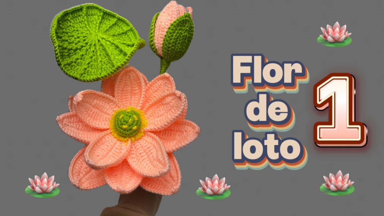 Cómo Tejer FLOR DE LOTO  a crochet | Primera parte | Arte en crochet lm | Flor de loto.