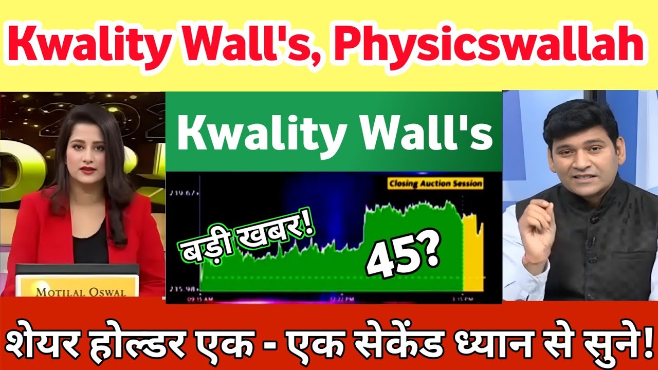 Kwality walls share news | Physics wallah share latest news today | physics wallah share news