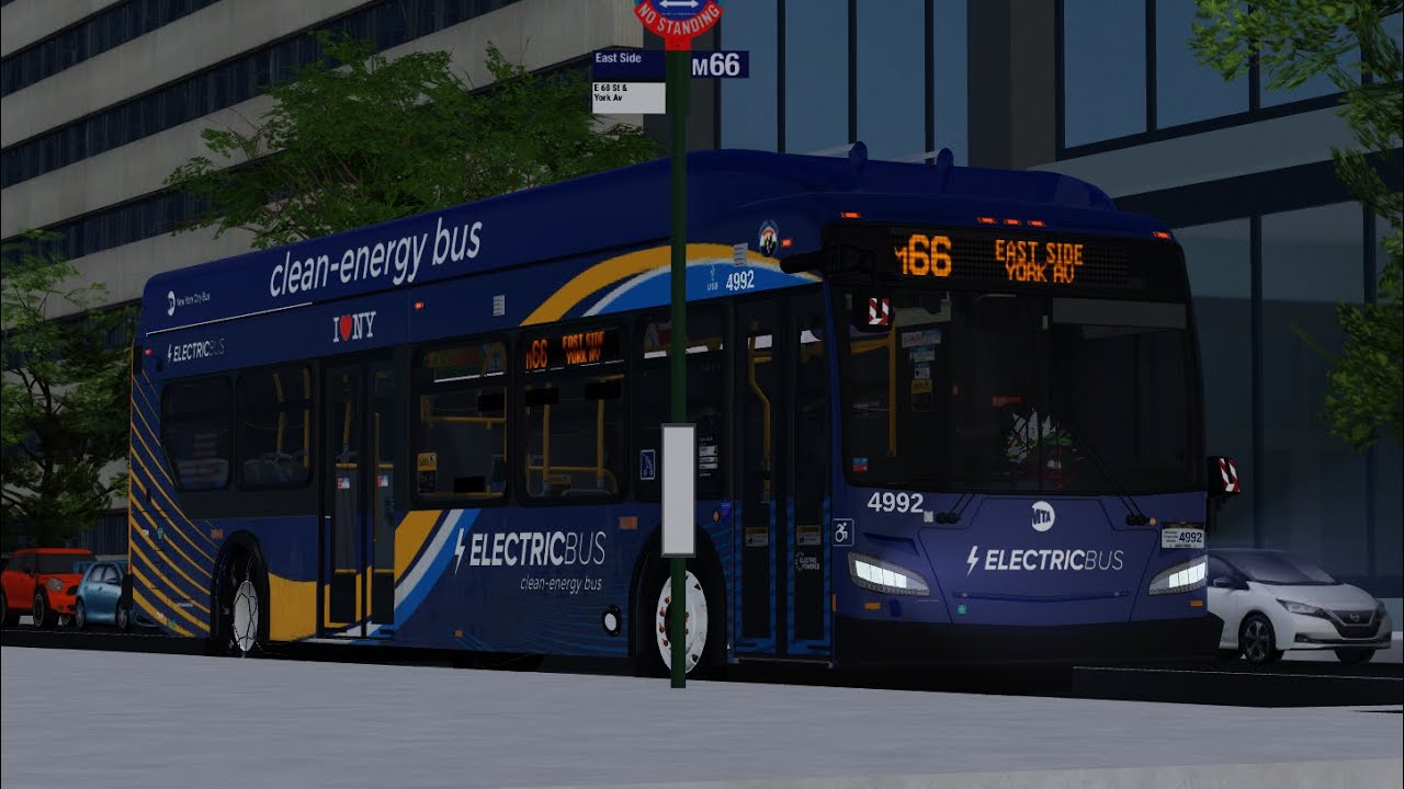 ROBLOX MTARBO - Operating 2023-24 New Flyer XE40 #4992 on the M66 from Lincoln Center to Yorkville