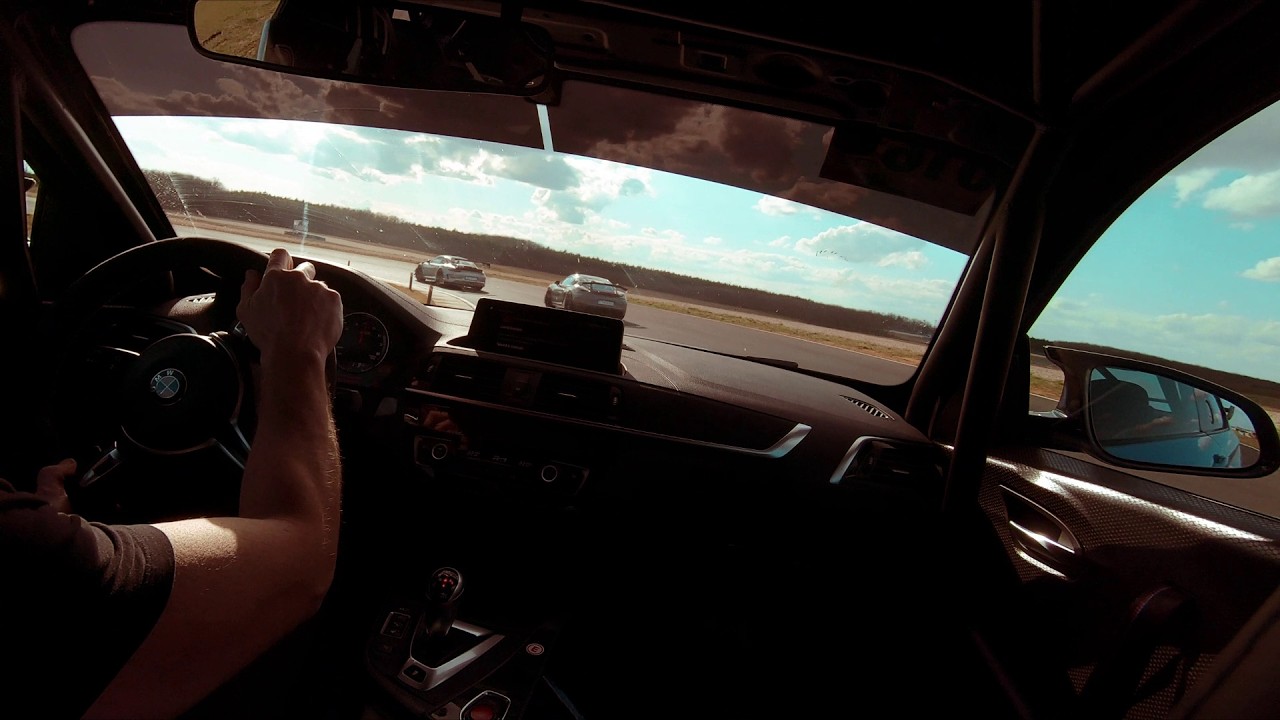 BMW M2 CS chasing Porsche GT3RS and GT4RS at Pannonia Ring