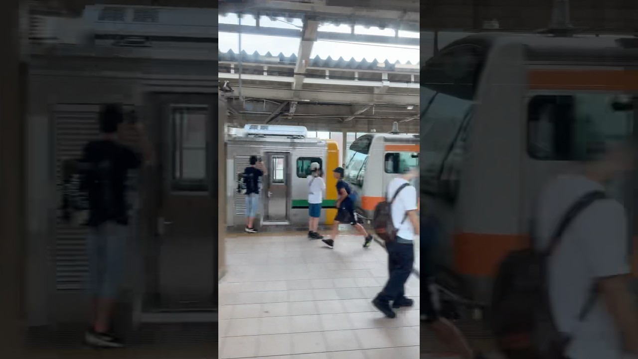 E233系0番台青664＋青462編成のAT入場配給を国立駅で追い抜く！　#E493系