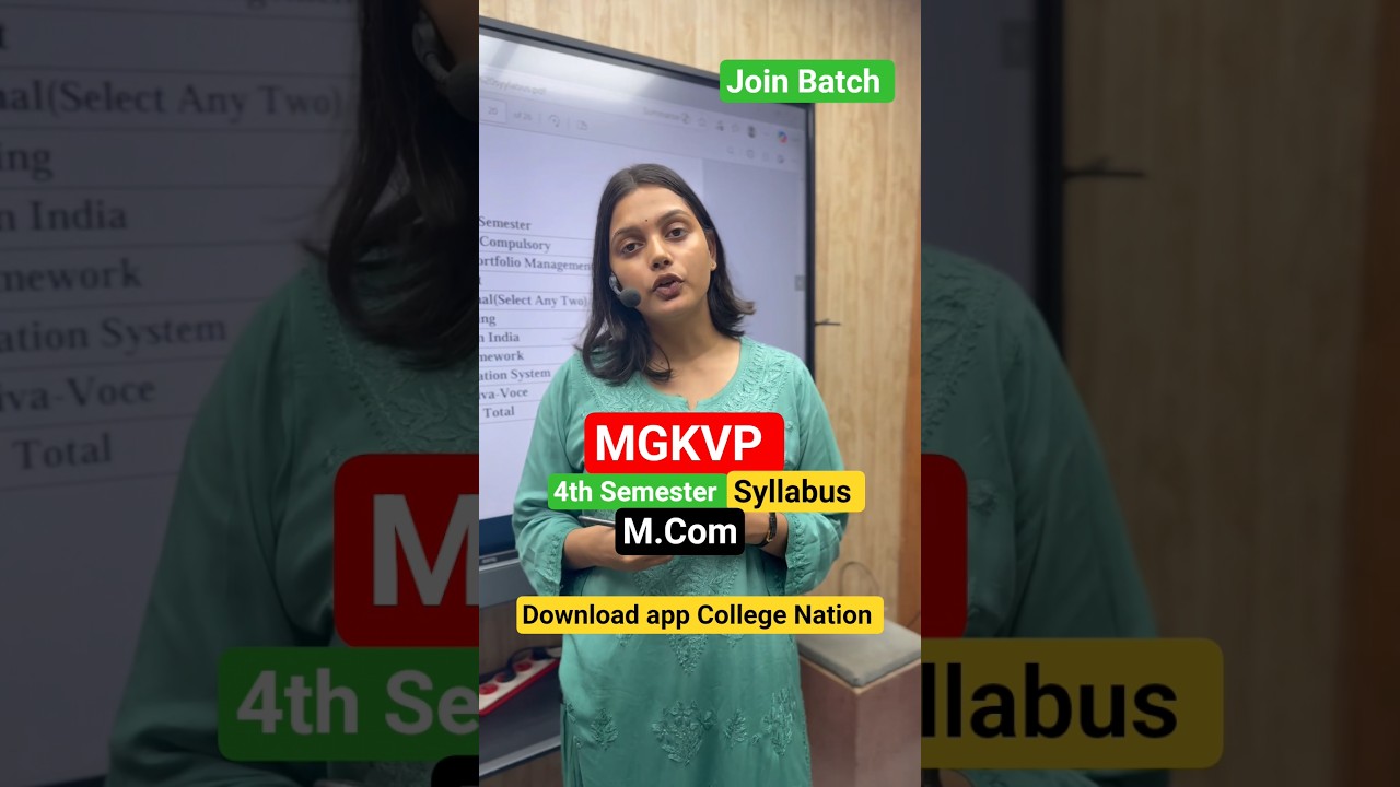 MGKVP M.Com 4th Semester Syllabus Join batch 7007117081 #mgkvpmcom #mgkvpmcomsemesterexam #mgkvp