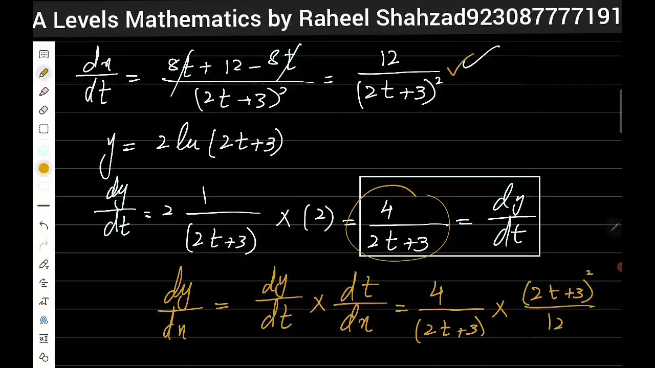 Parametric Equations |Differentiation |A Levels Mathematics |