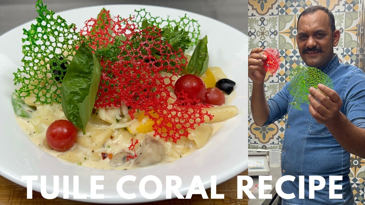 Tuile Coral Recipe | How To Make Perfect Coral Tuile | Lace Tuiles Recipe | Garnish Recipe