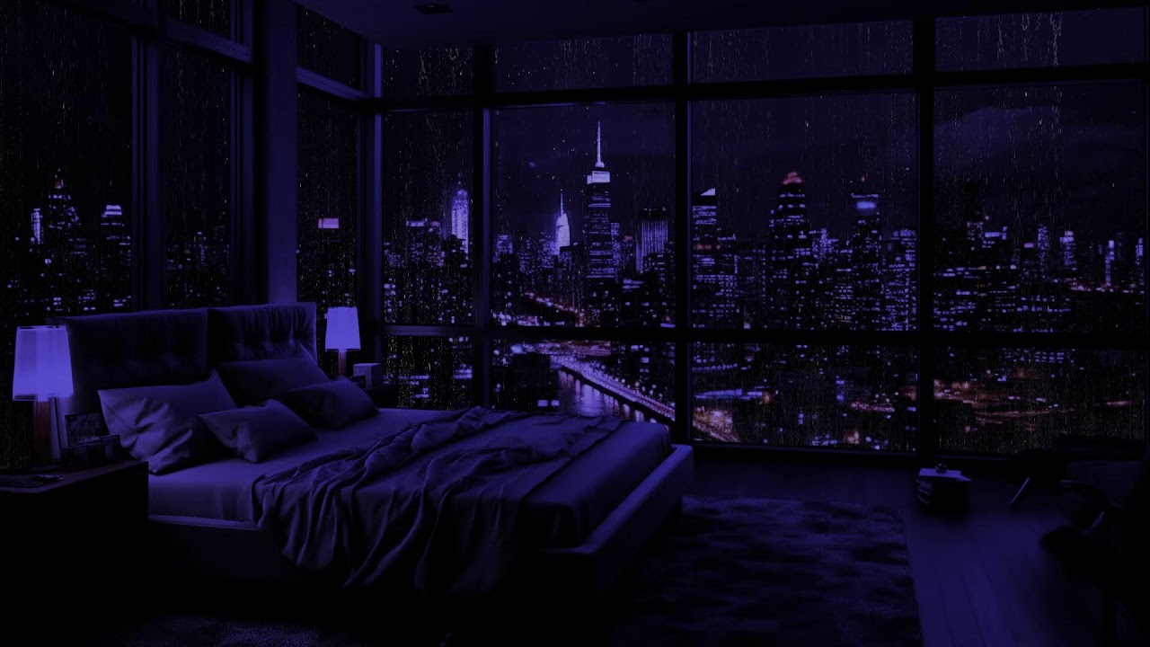 ASMR mit Regengeräuschen: Sofort einschlafen 🎧 Gemütliches Schlafzimmer mit Stadtblick