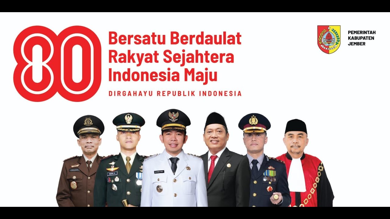 Upacara Pengibaran Bendera Merah Putih dalam Rangka Memperingati HUT RI ke 80 di Kabupaten Jember