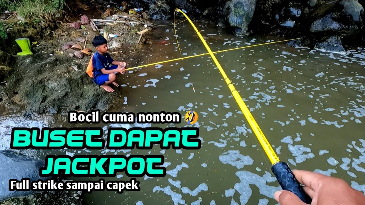 Mancing di sungai wonosobo full strike || Dapat jackpot bocil cuma nonton (micro fishing)