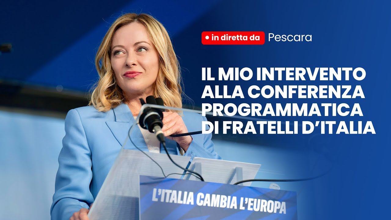 🔴 Pescara, il mio intervento alla conferenza programmatica di Fratelli d'Italia. Collegatevi.