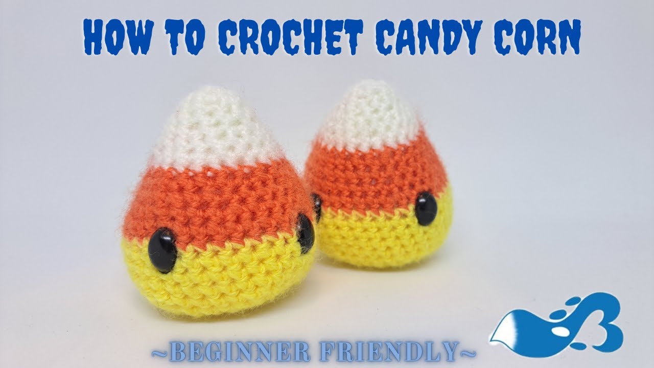 How to crochet an adorable candy corn amigurumi / beginner friendly