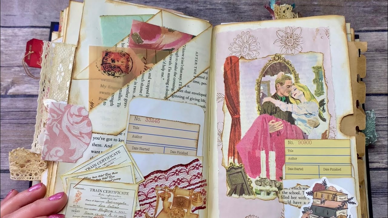 Altered Book Junk Journal Flip Through | Page Ideas | Book Log Journal 