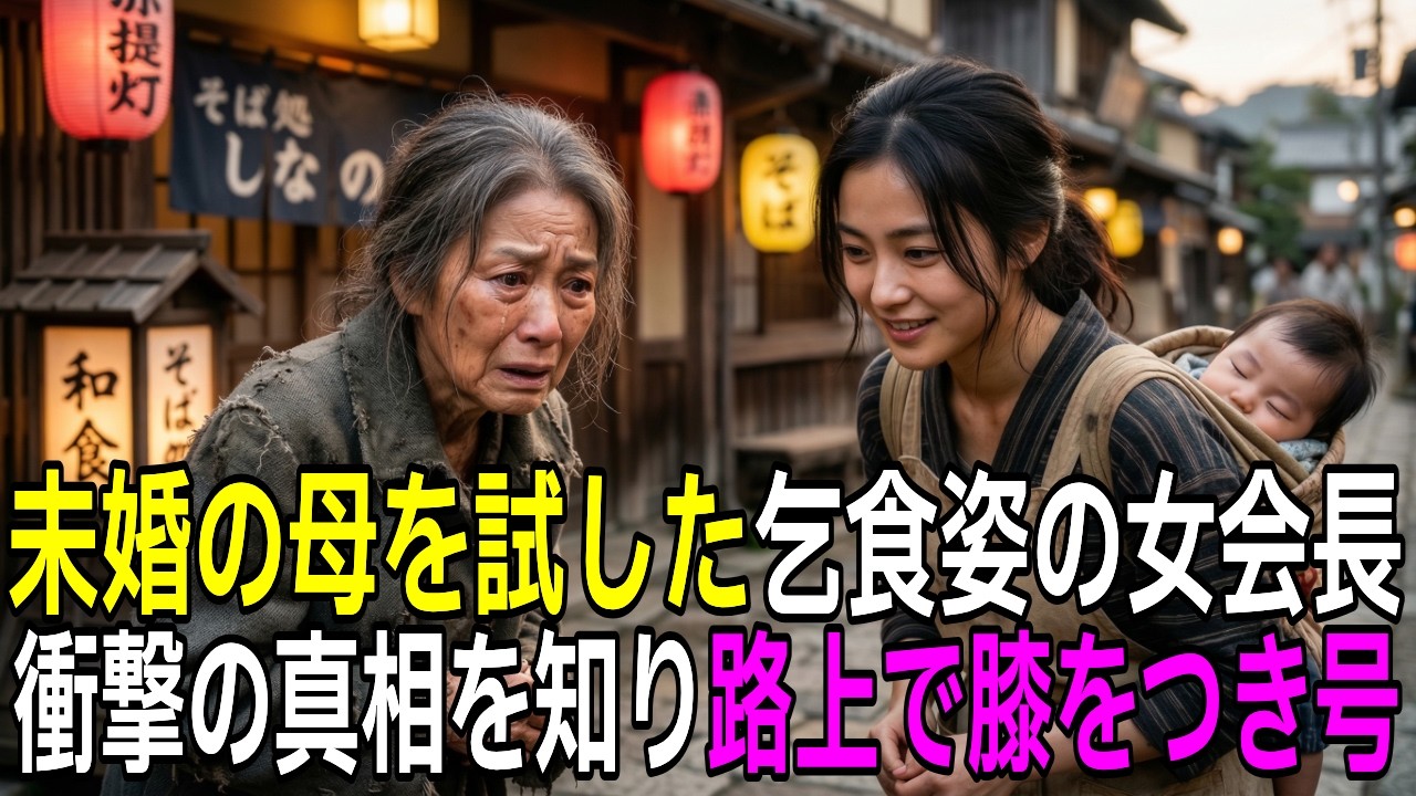 【驚愕】未婚の母を「物乞い姿」で試した女会長。真実を知った瞬間、路上で膝をつき号泣した衝撃の理由とは？【感動する話】【朗読】