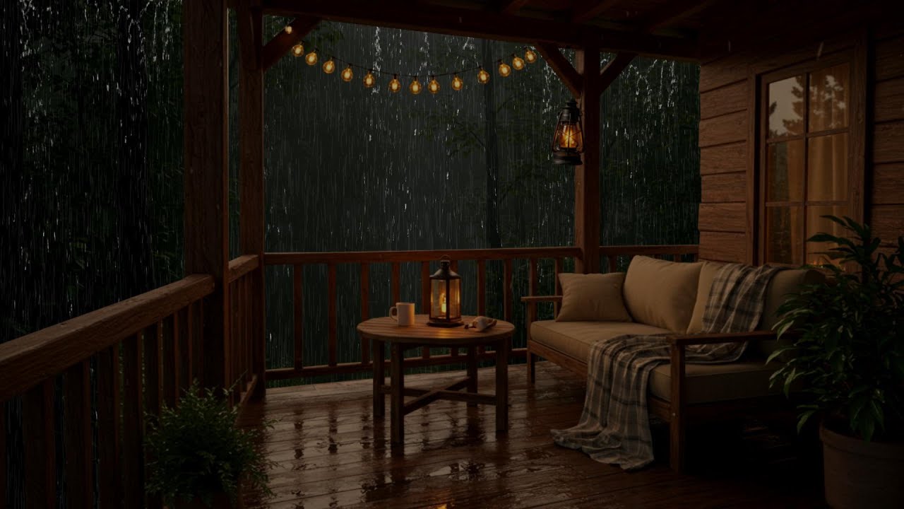 Heavy Rain in the forest and Thunderstorm sounds for Sleep