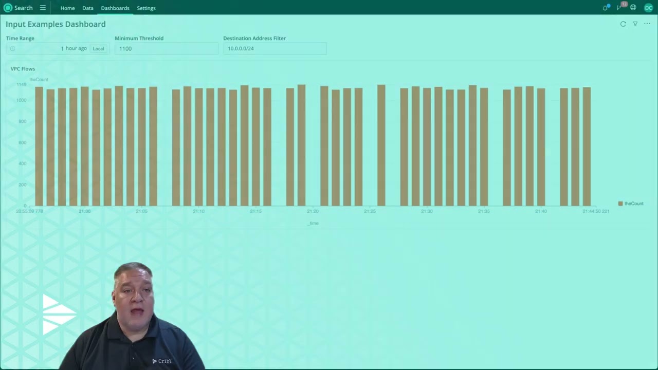 Building Dashboard and Dashboard Inputs in Cribl Search