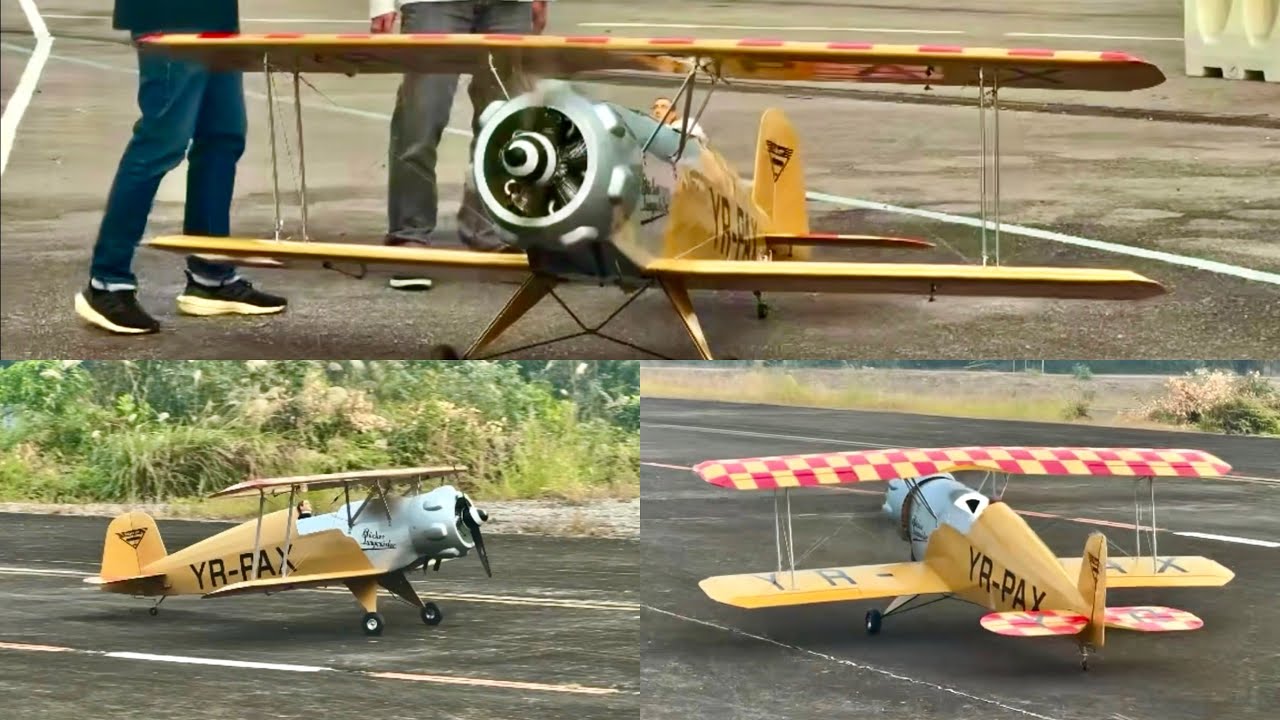 Crosswind takeoff & Thrilling landing - CY Bu133 Bucker Jungmeisler Biplane w/NGH 150R5 Engine