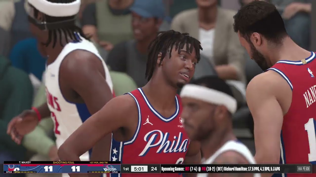 Rasheed Wallace vs Joel Embiid 1st half 04 Pistons vs 76ers