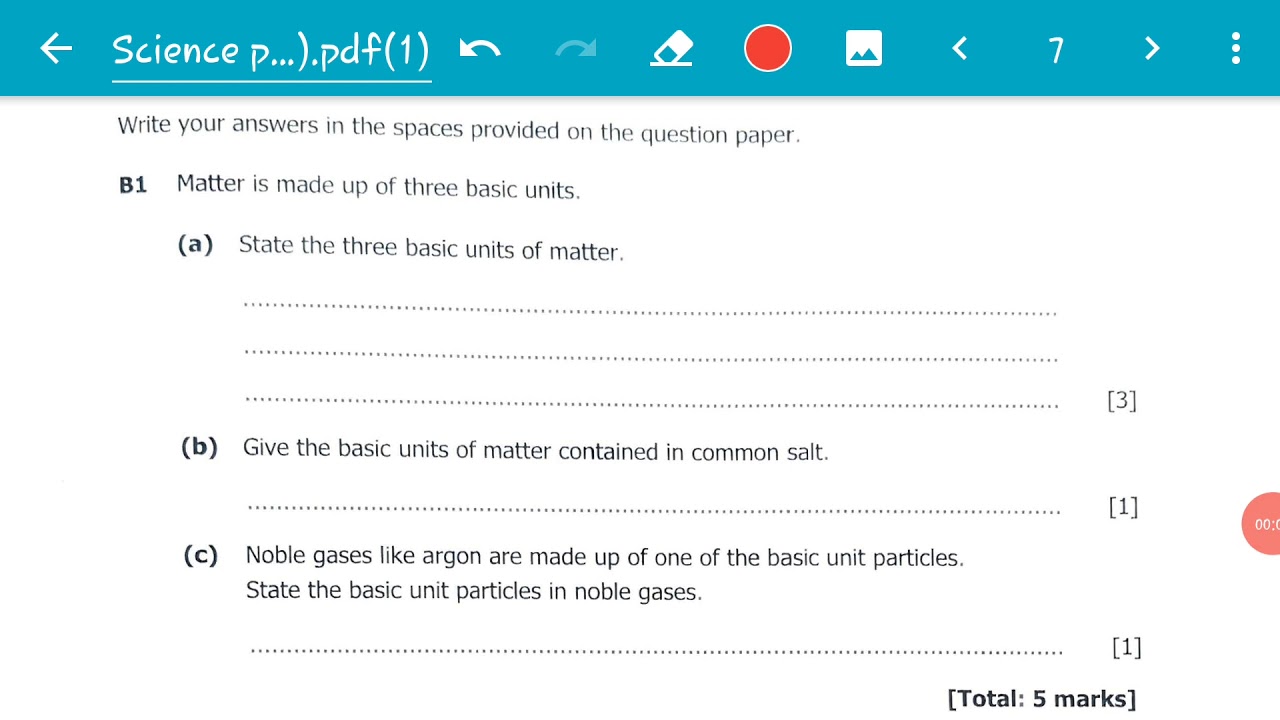 2019 science paper 2 question B1