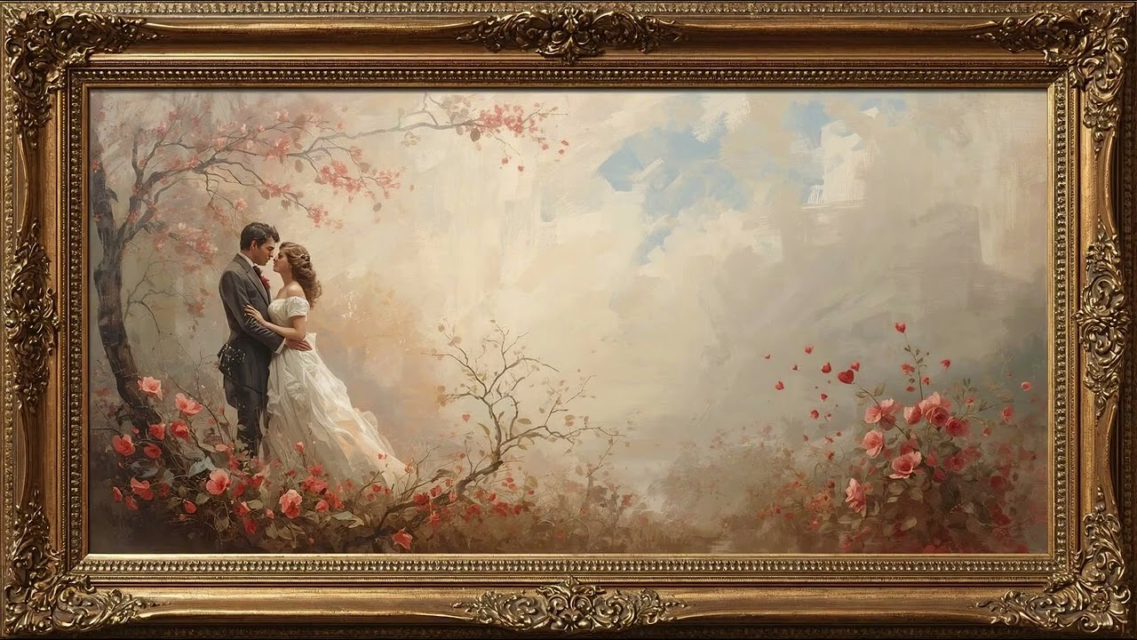 Soft Romantic Painting | Valentine's Painting | Piano Music | TV Art