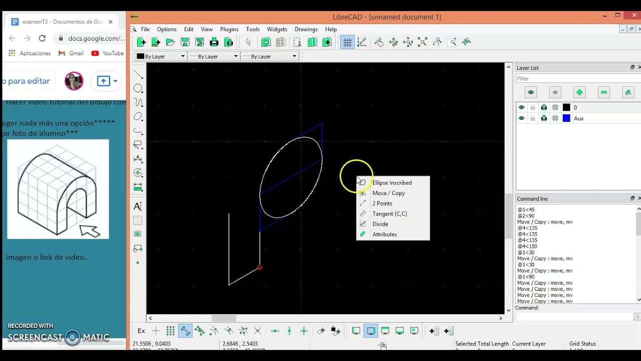 Vista isométrica en Libre Cad